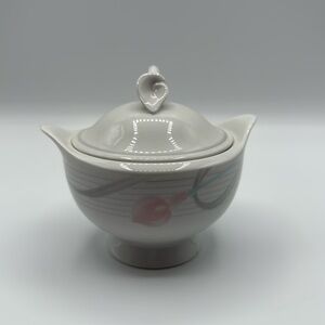 Vintage Mikasa serenade pink sugar bowl with lid small chip